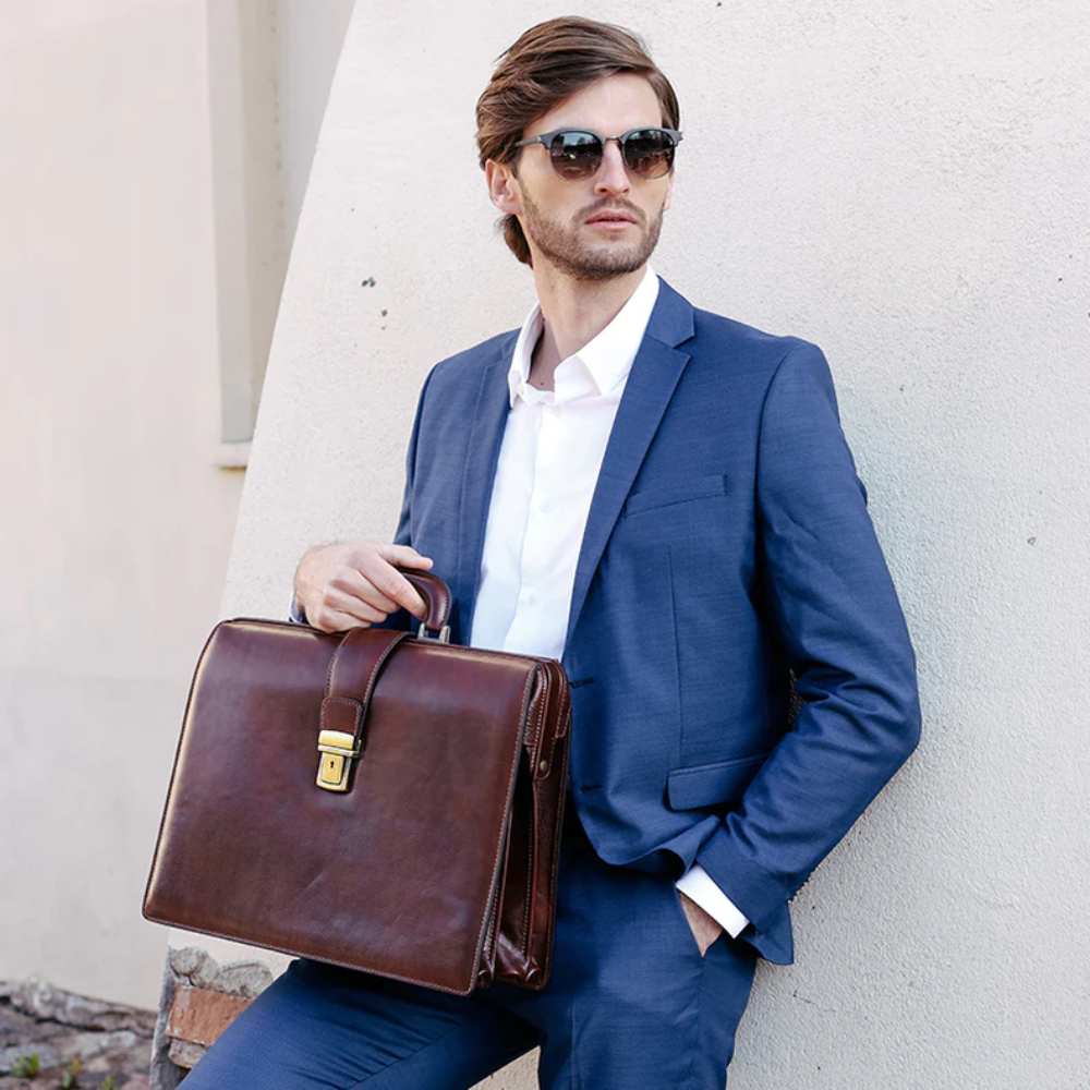 Large Leather Briefcase – The Firm - Leather Bags NZ